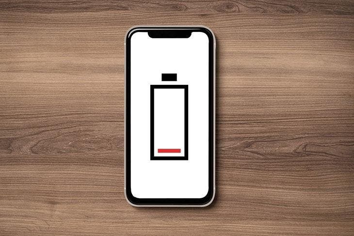 Batterie de smartphone épuisée