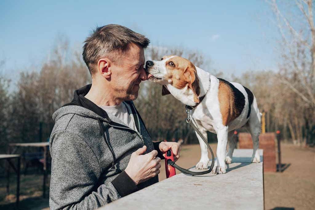 Chien avec son maître