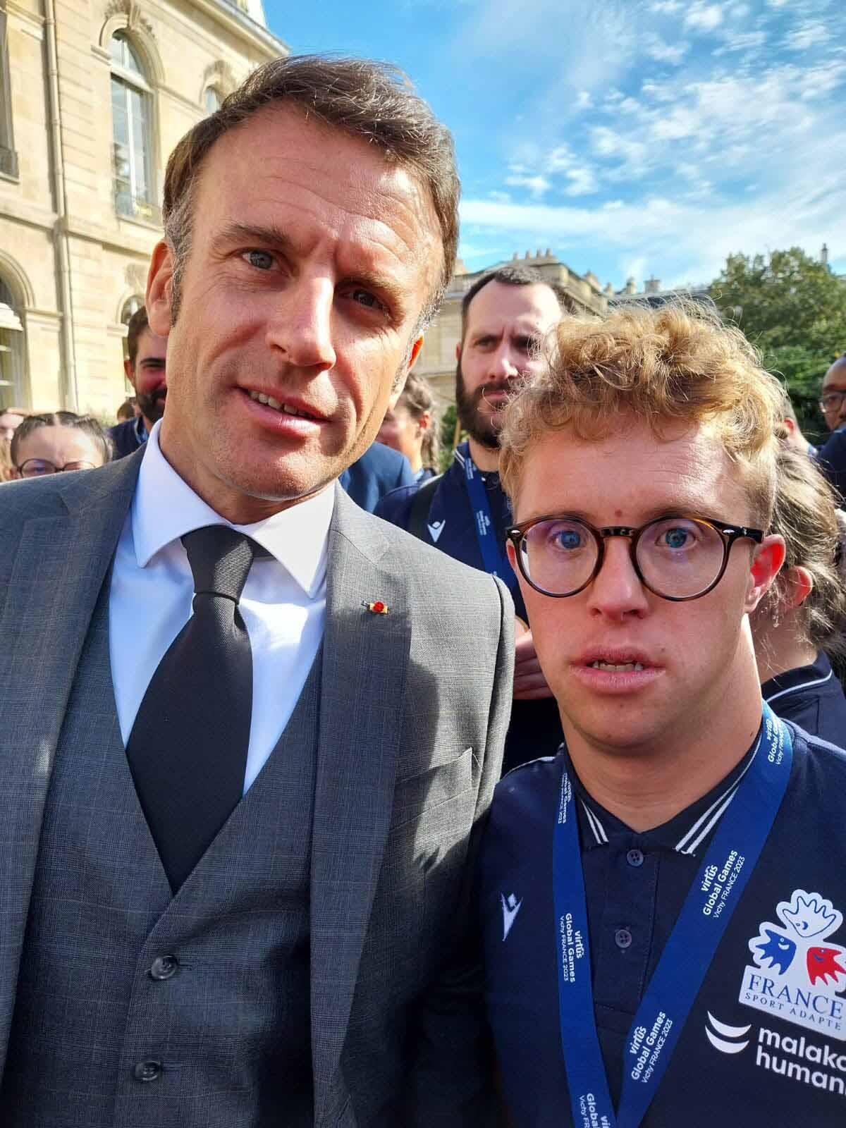 Clément Colomby et Emmanuel Macron_