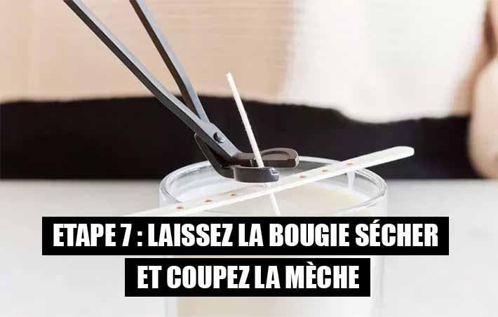 Etape 7 Laissez la bougie sécher et coupez la mèche