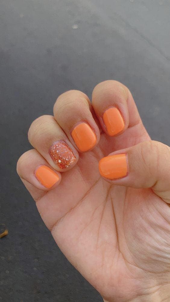 Ongles de printemps aux nuances de mandarine2