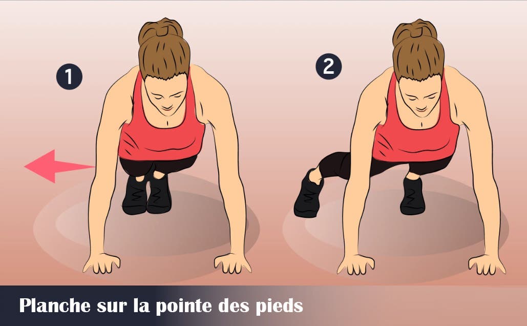 Planche sur la pointe des pieds