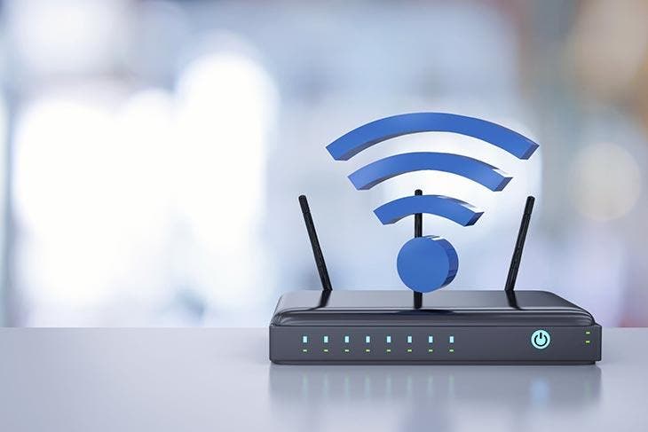 Routeur avec icone Wi-Fi au-dessus