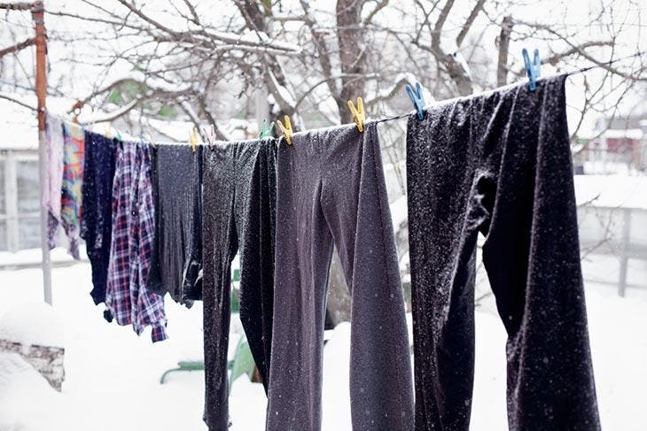 Sécher le linge par températures glaciales 