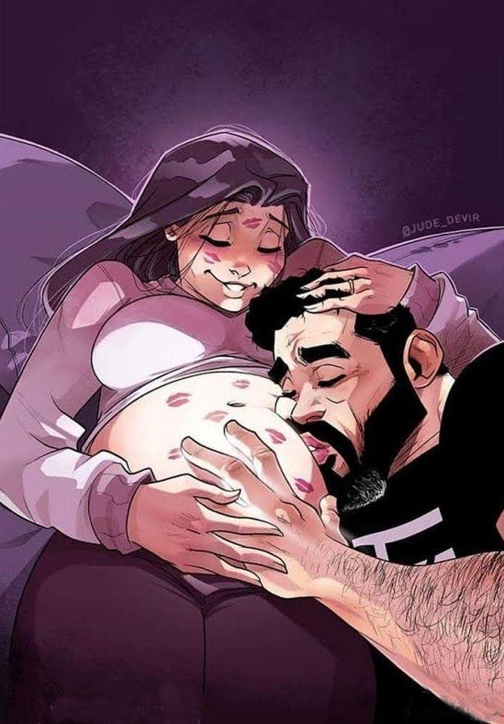 Un artiste et sa femme ont conquis le cœur de millions de personnes avec des dessins qui montrent ce que signifie réellement d’attendre un bébé