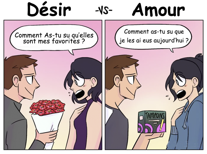 Une bande dessinée amusante capture la différence entre l’amour et la luxure