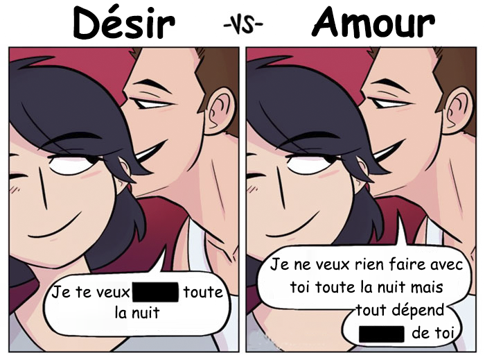 Une bande dessinée amusante capture la différence entre l’amour et la luxure