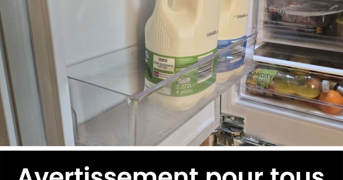 Avertissement pour tous ceux qui conservent le lait dans la porte du réfrigérateur