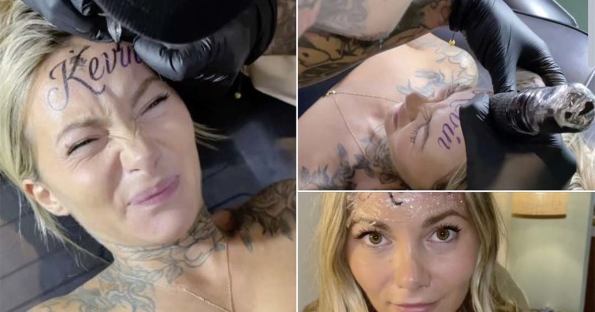 Envers et contre tous, elle décide de se tatouer le nom de son copain sur le front