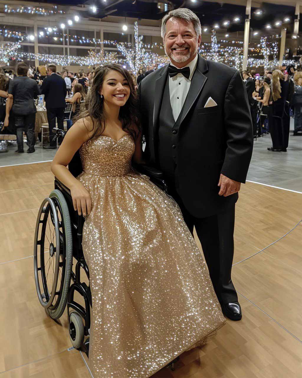 Mon pauvre père m'a emmené au bal de promo en fauteuil roulant