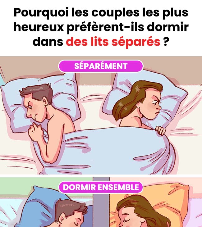 Pourquoi les couples heureux préfèrent dormir dans des lits séparés