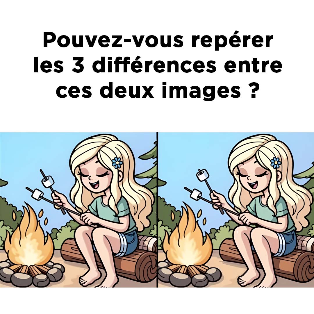 Pouvez-vous trouver les 3 différences entre ces deux images en moins de 44 secondes ?