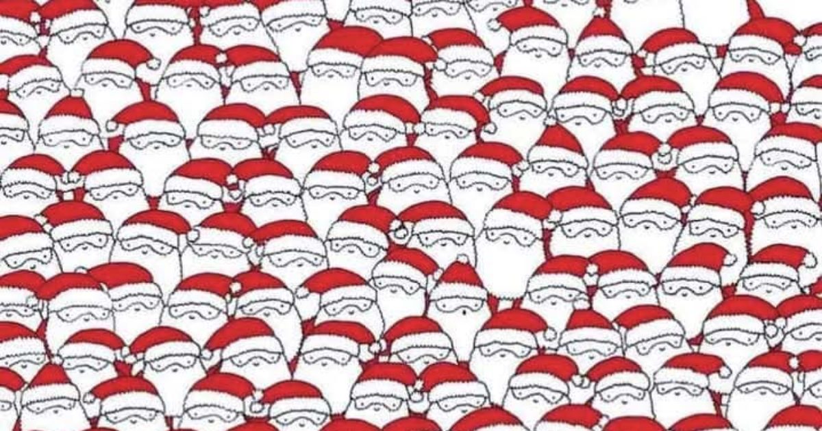 Seules les personnes dotées d'une « vision parfaite » peuvent trouver le chat caché parmi les Pères Noël