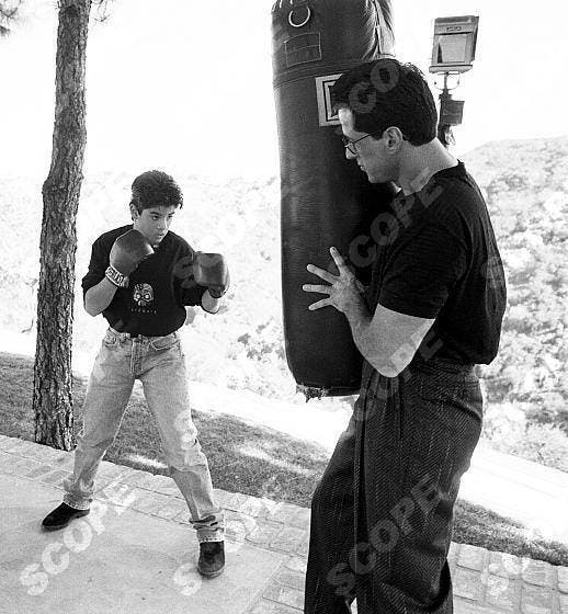 sylvestre stallone et son fils boxe